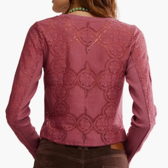 NWT FP Jae Button Up Top- CRUSHED BERRY - Picture 2 of 4